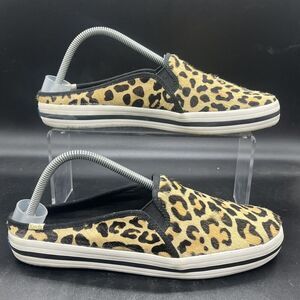 Kate Spade x Keds Calf Hair Double Decker Leopard Mules womens 10 WH61640